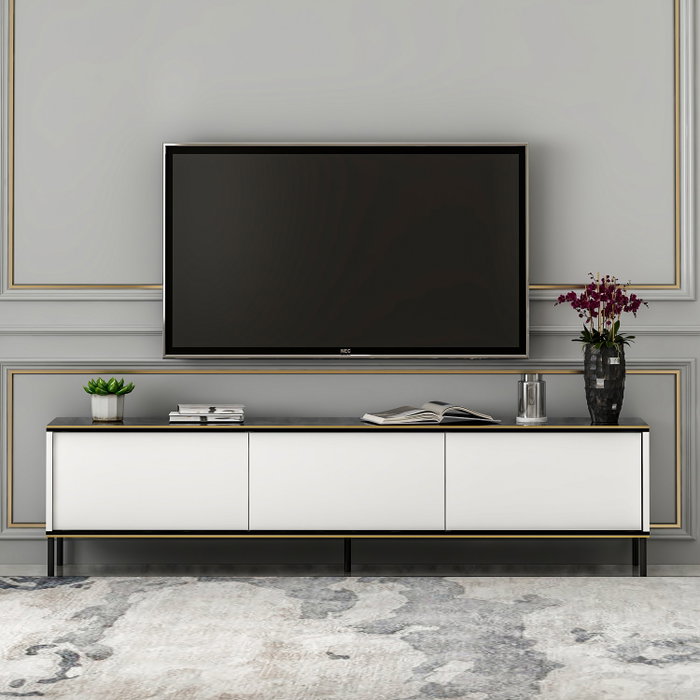 Hanah Home Soporte de TV Blanco con Estantes